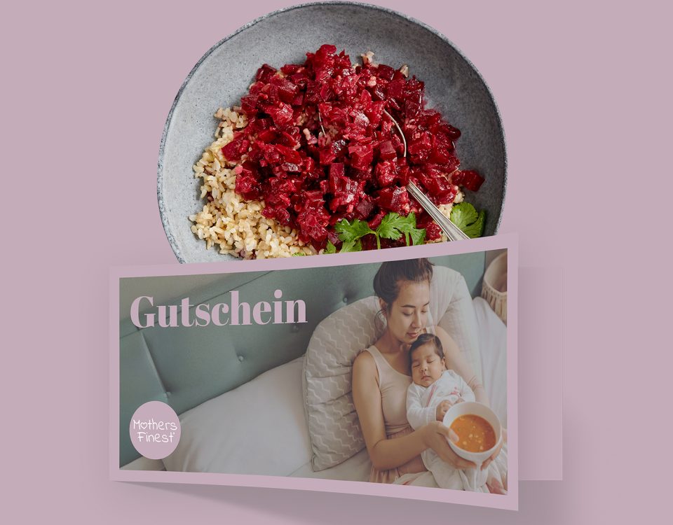 Geschenke zur Geburt: Mothers Finest Geschenk-Gutschein für Bio-Wochenbettnahrung für werdende & frischgebackene Mamas