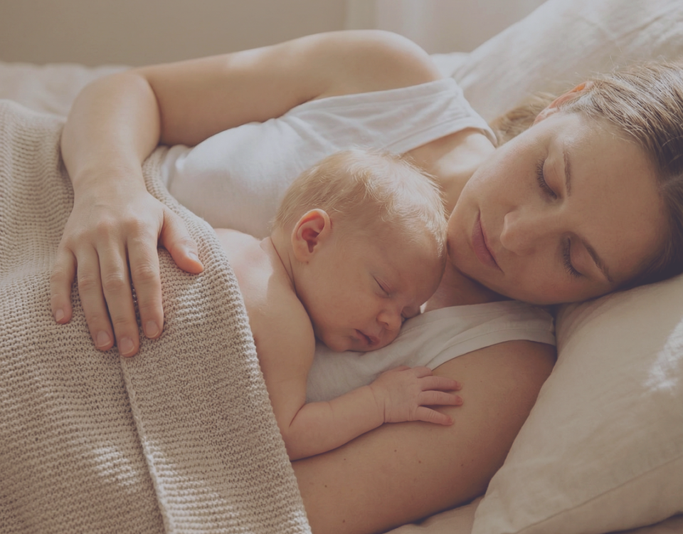 Mutter mit Baby im Wochenbett